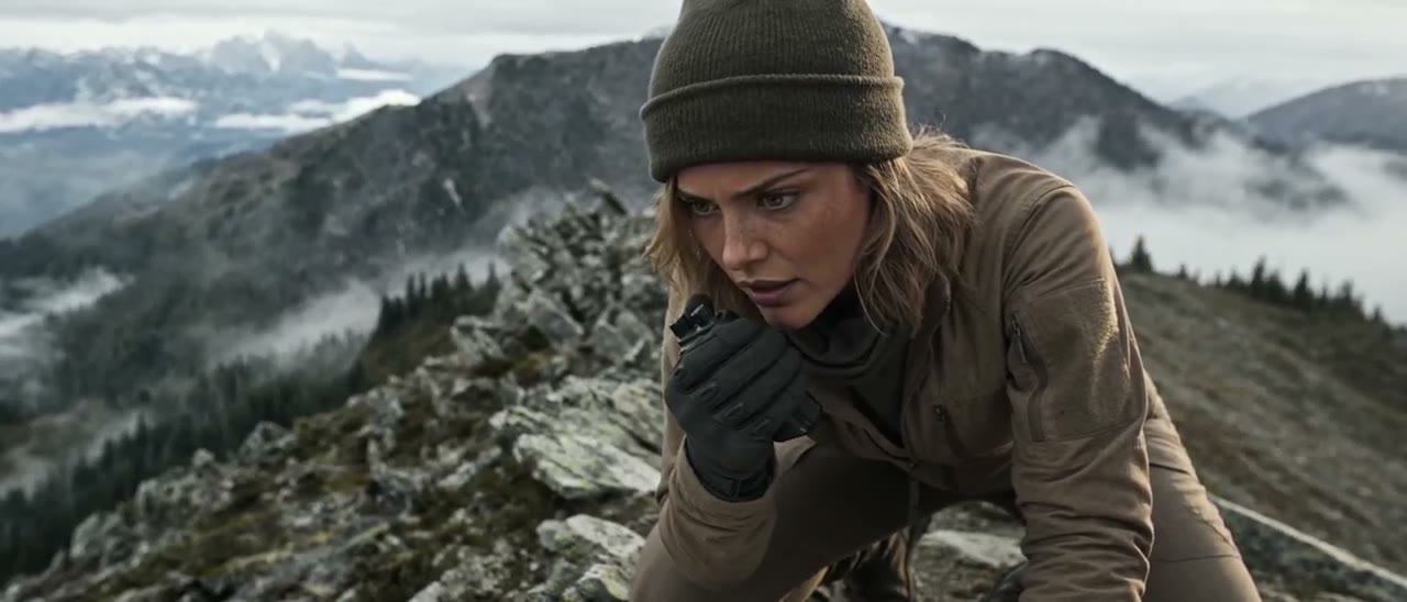 Hope reading the valley from a rock ridge with a radio